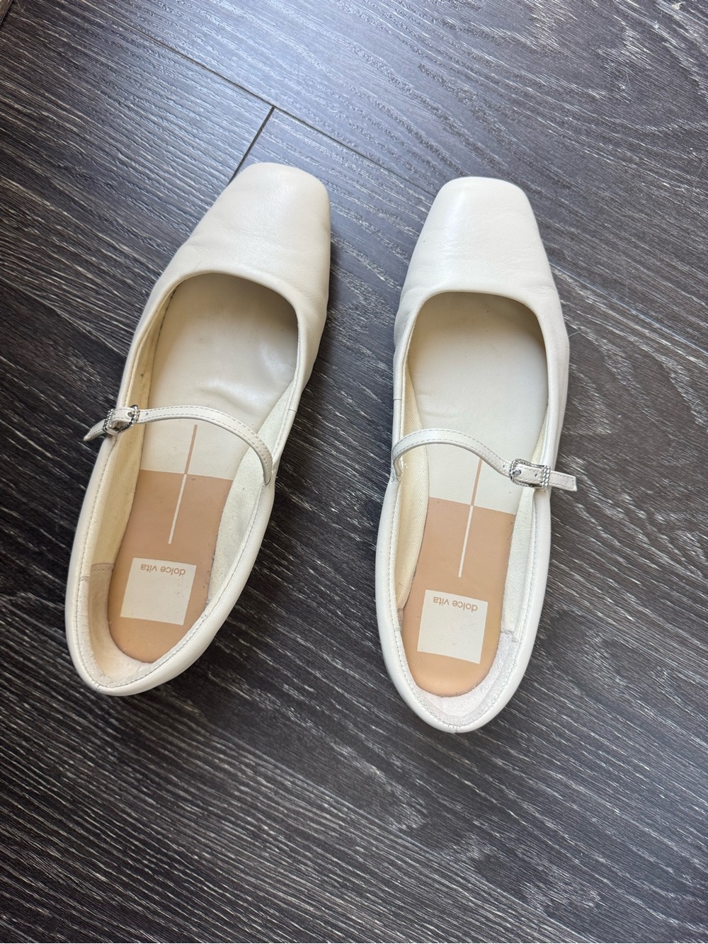 Dolce Vita Reyes Cream Mary Jane Ballet Flats - Picture 3 of 5
